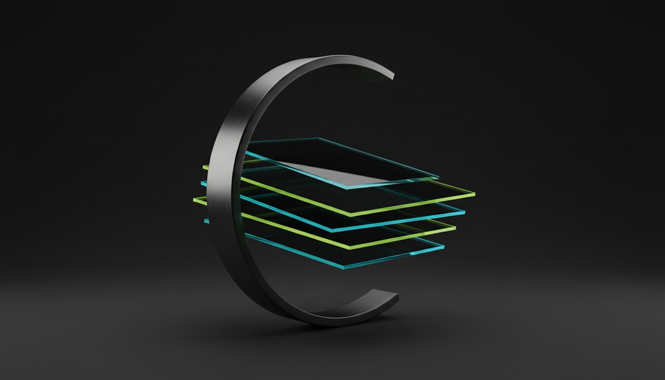A centered continuous luminous loop becoming leaner while remaining stable