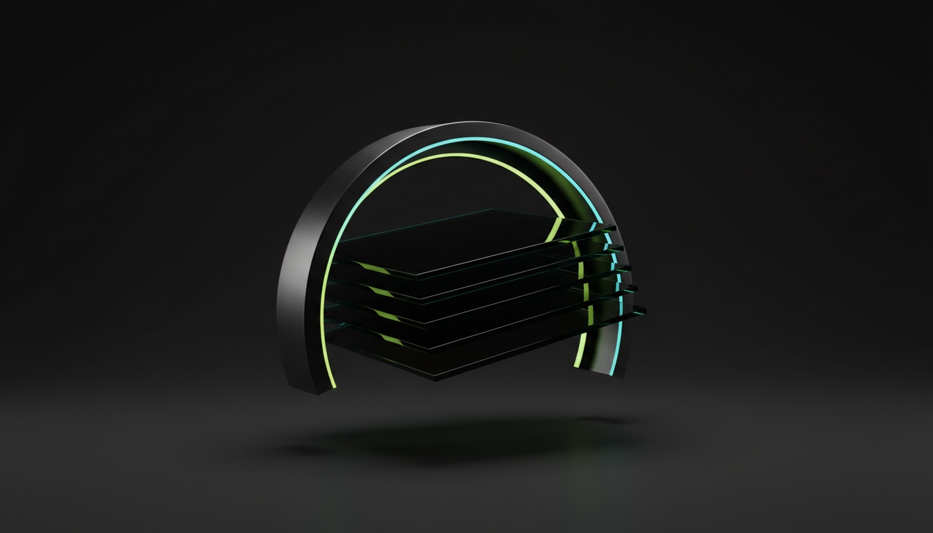 A centered luminous spiral expanding into a measured future cost range